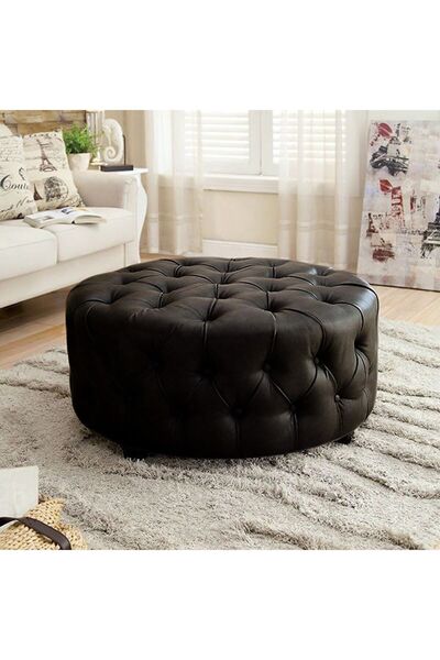 Mavikoltukdöşeme MS - Eliza Chester Yuvarlak Puf