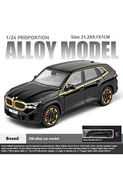 Choice3 سيارة لعبة سوداء بمقياس 1:24 من سبيكة معدنية XM مع مؤثرات صوتية وضوئي...