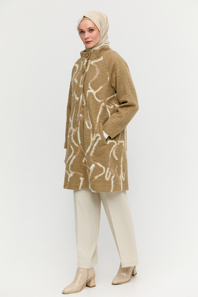 Setrms Gizli Pat İlik Düğmeli Dokulu Kaban