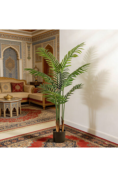 BESTONE شجرة نخيل أريكا اصطناعية بطول 140 سم، ديكور منزلي عصري داخلي وخارجي
