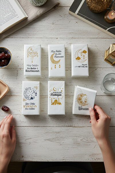 KRD Bereketli Store 6 Paket Ramazan Temalı İftar Sofrası Süs Peçetesi (Toplam...