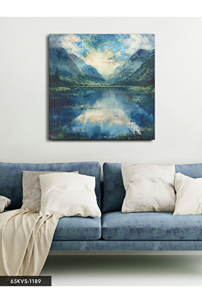 Evinemoda Jezerski pejzaž Jednodijelno kvadratno platno - Slika na platnu