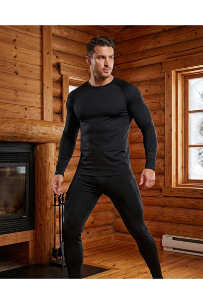 Baby-Kid Store Siyah Uzun Kol Alt Üst Erkek Termal Içlik Takım