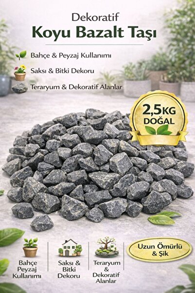 MF Botanik Bazalt Çakıl Taşı 1-2 Cm 2,5 Kg