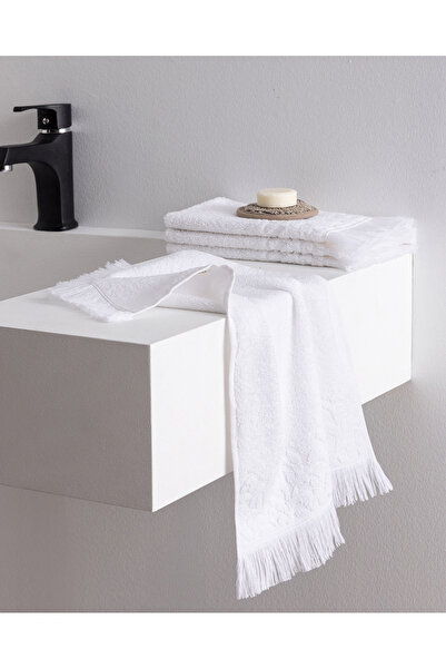 Madame Coco Amande 4-Pack 100% Cotton Hand Towels - White - 30X45 cm