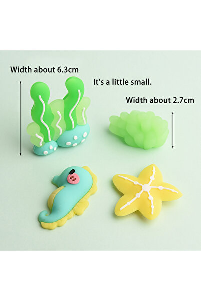 Choice28 الحجم كما هو موضح، 4 قطع من زينة كعكة بحرية للأطفال: طوطم، سلاحف، حي...