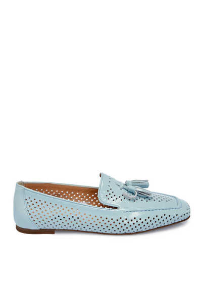 Tergan Mavi Hakiki Rugan Deri Kadın Loafer - K25I1AY67912-J59