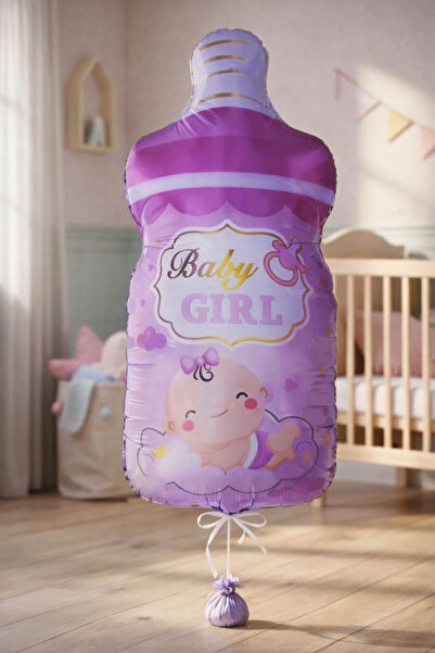 Baloncu Dede 55 cm Baby Girl Written Baby Bottle Foil Balloon Girl Child Baby...