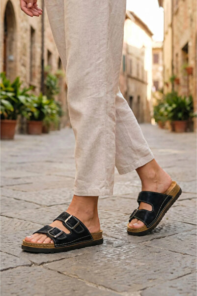 Cozi company Женски ортопедични удобни и леки черни пантофи за всеки ден