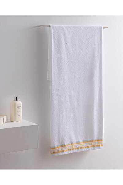 Madame Coco Orsay 100% Cotton Bath Towel - White/Yellow - 70X140 cm