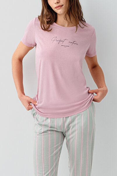 Pierre Cardin Women's Short Sleeve Capri Pajama Set Striped Set Vr.P9.1.C72.Y...