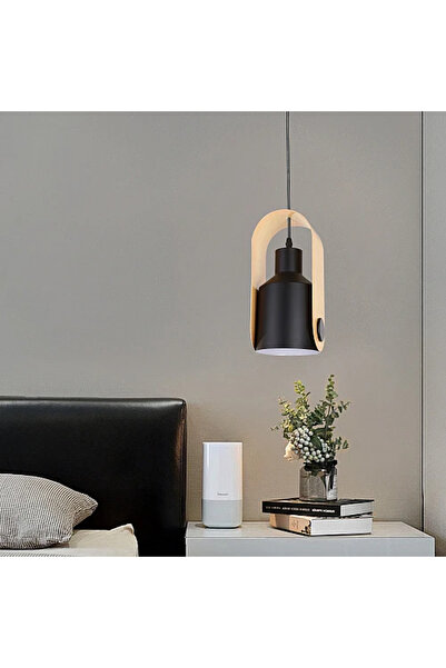 Humer نجف علاقي مودرن اسود مع ابيض E27*1L مفرد