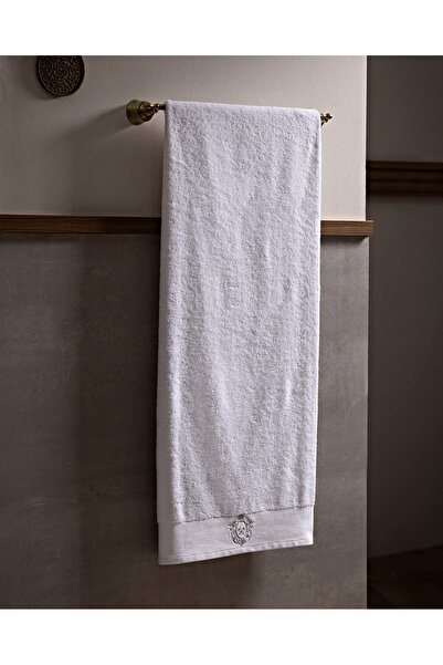 Madame Coco Maor 100% Cotton Embroidered Bath Towel - White/Silver - 80X160 cm