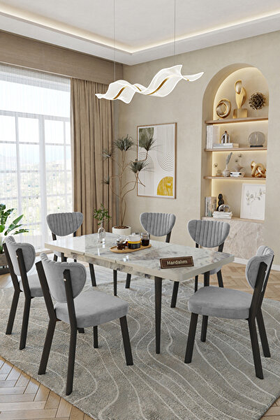 Hardalım Consept 80 x 130 Açılabilir Mutfak Masa Takımı Yemek Odası Takımı ,S...