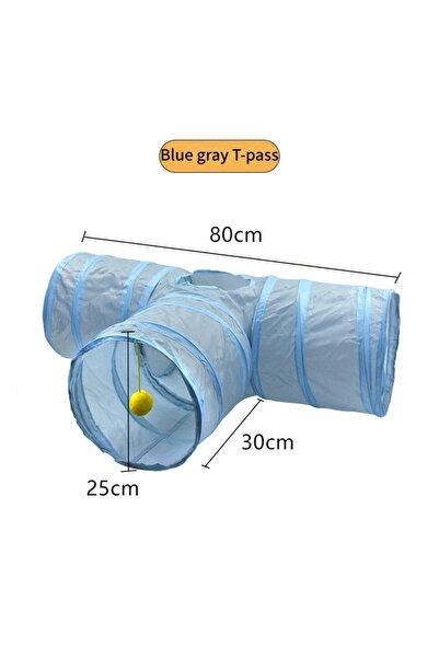 Choice نفق قطط أزرق رمادي على شكل حرف T، مستلزمات حيوانات أليفة، نفق لعب للقط...