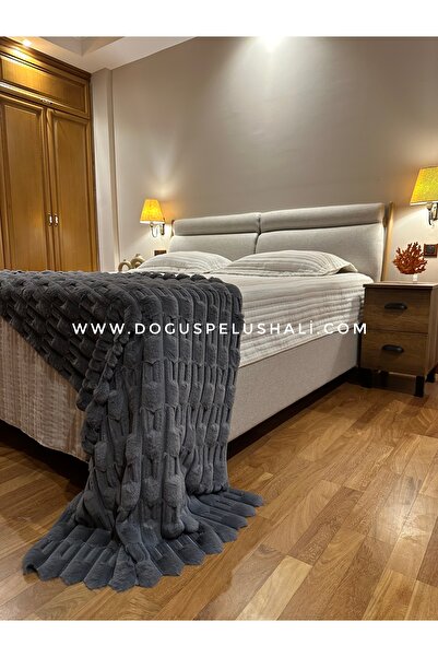 Doğuş Peluş Halı Modern Line Antrasit Peluş Yatak Ucu Runner