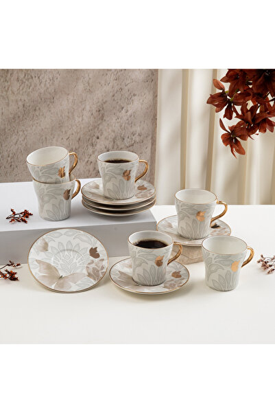 Otantik طقم فناجين شاي بنقشة الفراشات