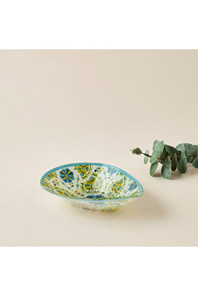 Lifestyle وعاء تقديم زجاجي مطبوع من لوميرا - 14 × 20 × 4 سم