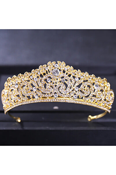 Choice14 Gold Gold Color Luxury Crystal Wedding Tiaras And Crowns Party Rhine...