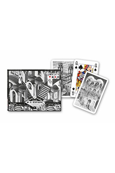 Piatnik "Escher - Up and Down" playing cards, (Austria), 2 packs in luxury box