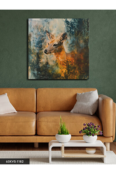 Evinemoda Deer in the Forest One Piece Square Canvas - Canvas Art Print