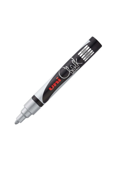 Uni Chalk Marker with liquid chalk, SILVER, 1.8-2.5 mm