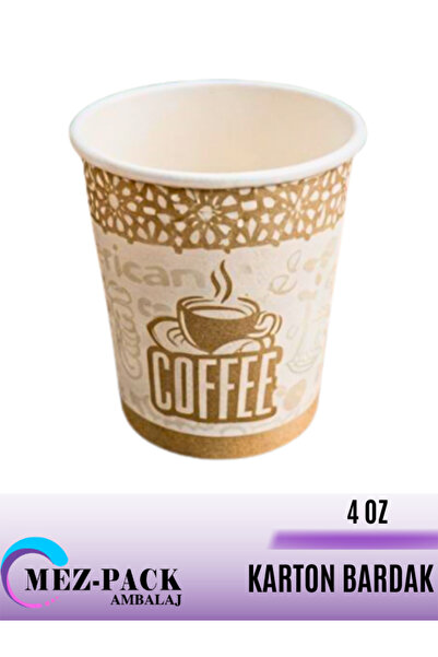 MEZ-PACK 4 OZ KARTON BARDAK 100 ADET MİNİK TÜRK KAHVESİ BOYUTUNDA OFİS EV İÇİ...