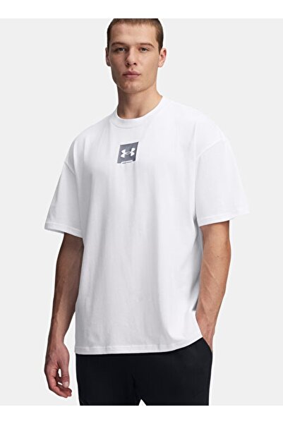 Under Armour Ua M Hw Os Sm Box Ss Erkek T-Shirt 1386803-101 White / Titan Gray