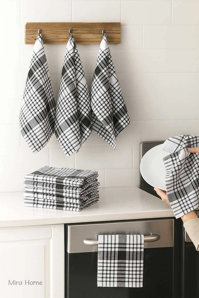 Mira Home 10 قطع من قماش تجفيف الأطباق الفاخر ومناديل المطبخ 50×70 سم لون أسو...