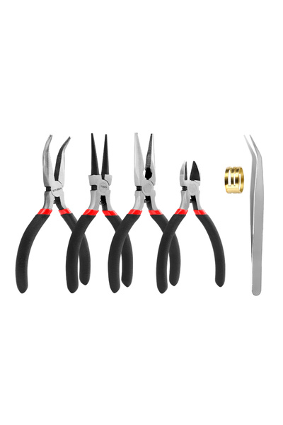 Choice8 مجموعة أدوات صنع المجوهرات المعدنية السوداء المكونة من 6 قطع: كماشة، ...