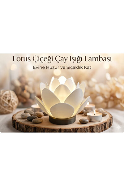 Memania Co Lotus Çiçeği Tealight Lamba – Işıklı Dekoratif Mumluk (LED Tealigh...