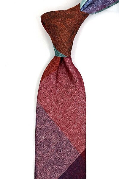 Kravatkolik Cravată clasică cu model patchwork multicolor KK13385