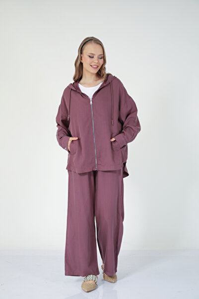 My City 5645 - طقم نسائي فضفاض أنيق ومريح من القماش القطني بغطاء رأس