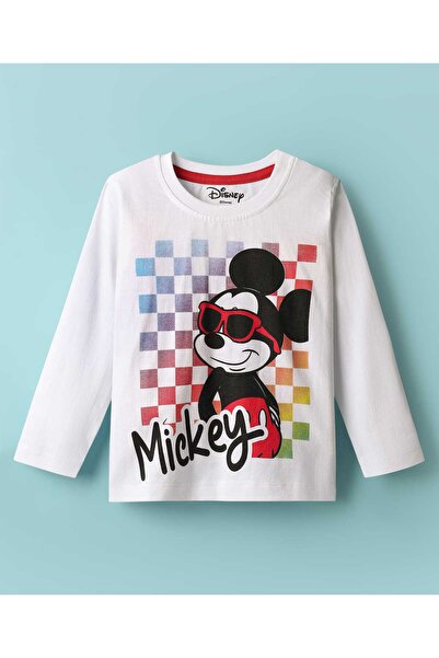 Babyhug Disney تيشيرت بيبي هاغ قطن 100%، بنقشة ديزني، بأكمام طويلة، مزين برسو...