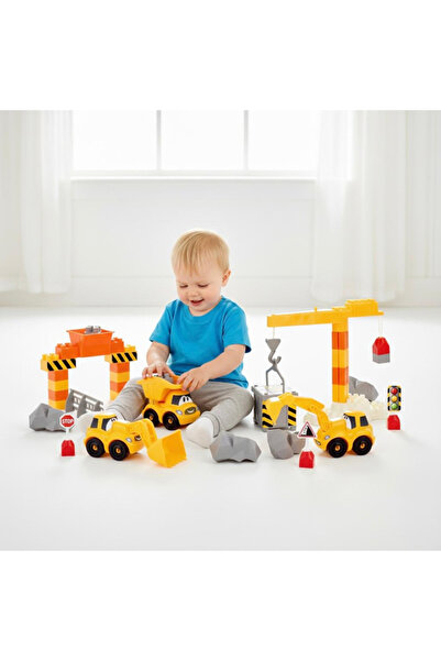 TOY LAND Construction Site Building Blocks Playset – 101 PCS Crane, Excavator...
