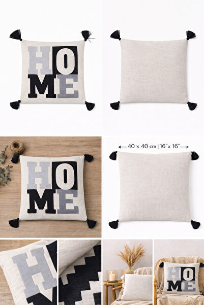 Dizayn Tekstil DEKORATİF KIRLNET KILIFI PUNCH İŞLEMELİ KRLENT KILIFI 40X40 cm