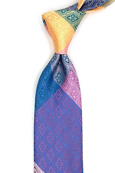 Kravatkolik Cravată clasică cu model patchwork multicolor KK13366