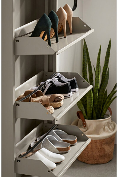 OVROL Dörtlü Metal Ayakkabılık Premium Krem