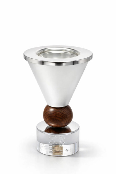 Urbanza Luxury Glass Incense Burner Holder with Silver Rim & Wooden Ball Base...