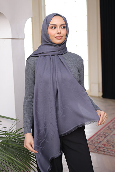 İmajButik Șal din bumbac jacquard, fumuriat, tip İpekhan