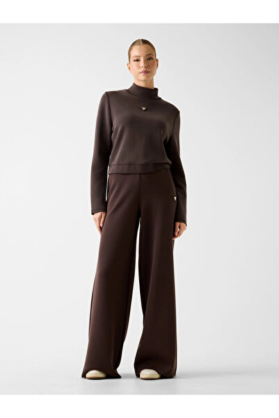 Guess Olympe High Collar Women's Brown Sweatshirt V4Yq05Kcay2-A10K