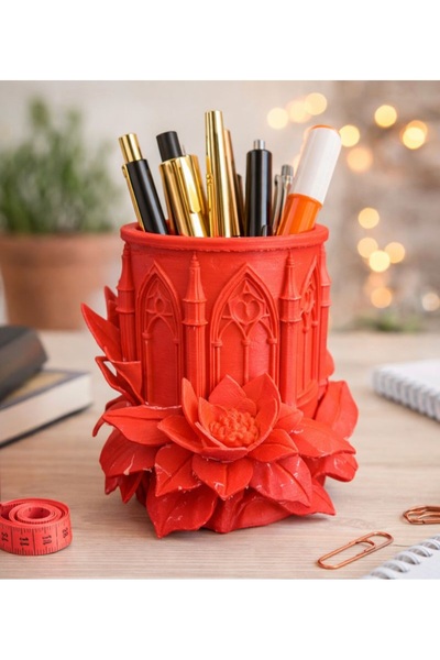 Rana İkra Art Cutie pentru pixuri cu detalii florale pentru masă