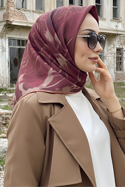 İmajButik Plum Soft Digital Cotton Scarf