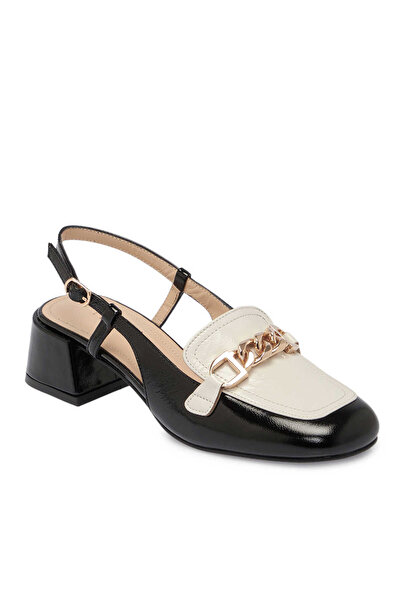 Tergan Siyah Hakiki Rugan Deri Kadın Topuklu Ayakkabı - K25Y1AY67805-A07