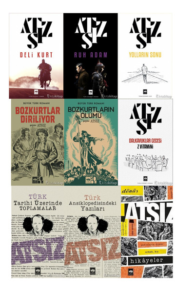 Ötüken Neşriyat ATSIZ 9 KİTAP SET BOZKURTLAR/RUH ADAM/DELİ KURT/DALKAVUKLAR/Y...
