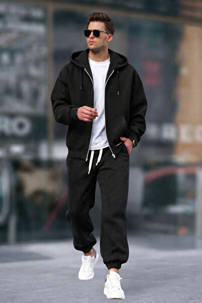 BayBayan Ανδρικό σετ αθλητικής και καθημερινής ζακέτας με κουκούλα και φερμουάρ