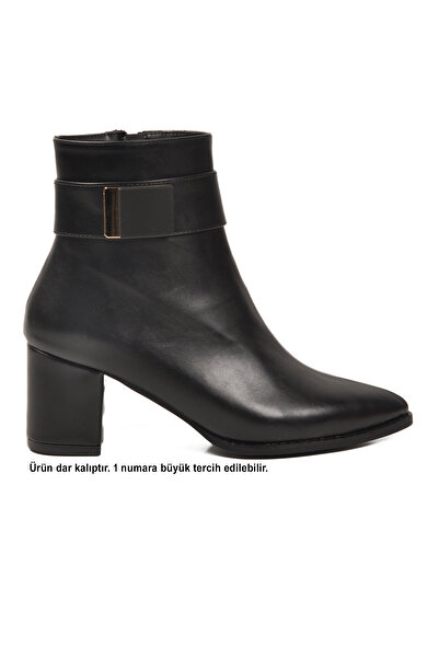 AYAKMOD حذاء نسائي من الجلد الأسود 262326 Z (مقاس ضيق)