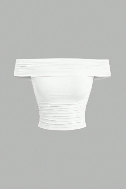 Tarz Cool Women's White Madonna Collar Stretch Fit Blouse - Stylish Top with ...