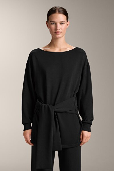 Oysho سويت شيرت طويل من قماش المودال الناعم الملمس بتفاصيل عقدة