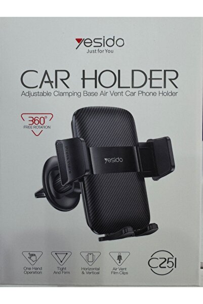 Yesido حامل سيارة (حامل هاتف للسيارة بقاعدة تثبيت قابلة للتعديل وفتحة تهوية)